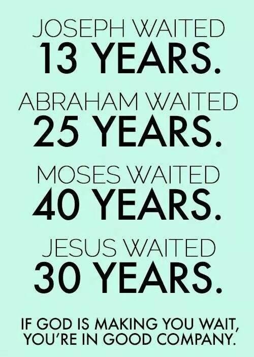 I think the Lord is trying to teach me to wait on Him!