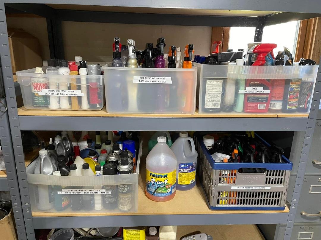 Things you can do once you’re retired #267…finally organize all those car care products you constantly collect (yes I have enough to go forward into the 22nd century!🤪)