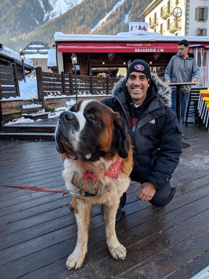 Son Daniel meets a local.