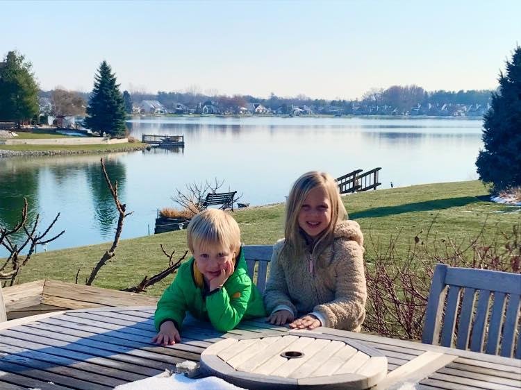 Two kids waiting for more snow to come ❄️⛄️