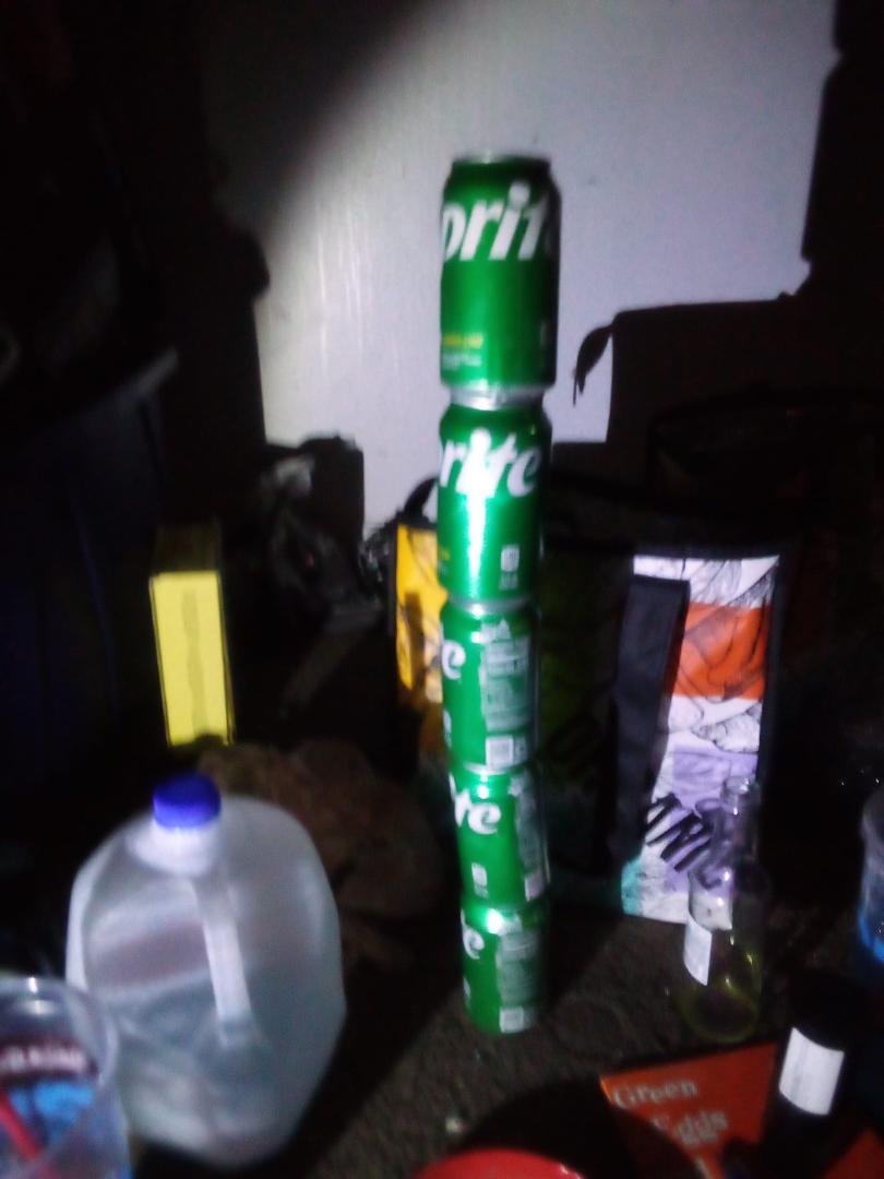 Can you stack 5 empty soda cans like I did in the photo?