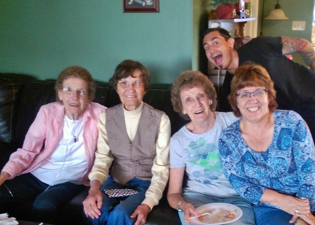 Photobomb by Andrew at Josie Roth grad party.