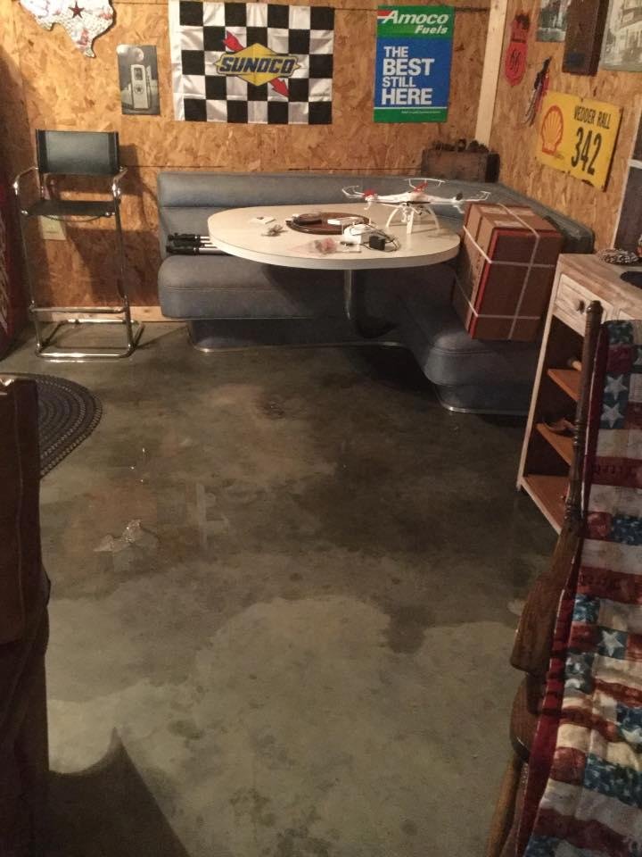 Little bit of water got into the man cave.