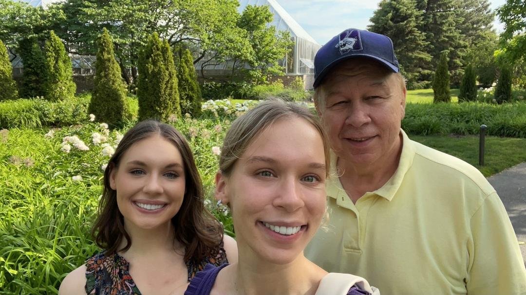 Kristen, Dana and Bruce at botanical gardens. Father and Daughters outing.  Kathy stayed home but will make it out next time.