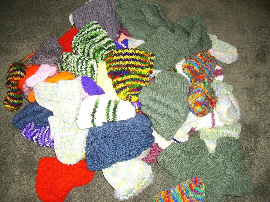 So, this Winter has been particularly cold and I have lost my night vision so I can not do the craft fair any more. I am taking all the yarn I have around and knitting hats to donate to the school district next October. I