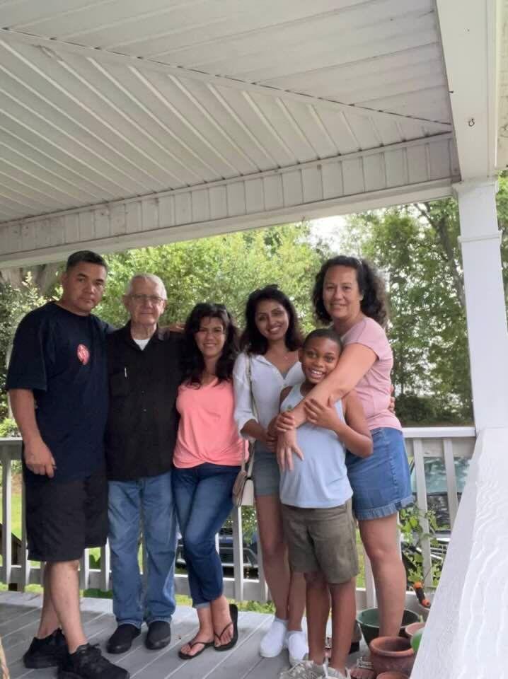 This is one half of the Doyle’s family reunion! From the left: my son Arthur, myself, My daughter Lina, my sons Girlfriend Sabeen, my daughter Chris and the little man is my Great Grandson Asher! More to follow, as I Am not