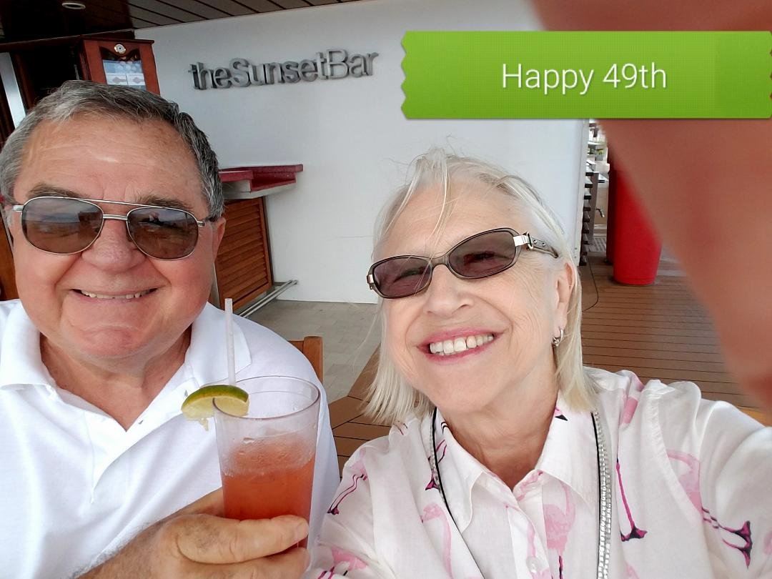 Yes, 49 wonderful years! Today we are celebrating on the Celebrity Equinox in St Thomas. It is good.😎😎🍾
