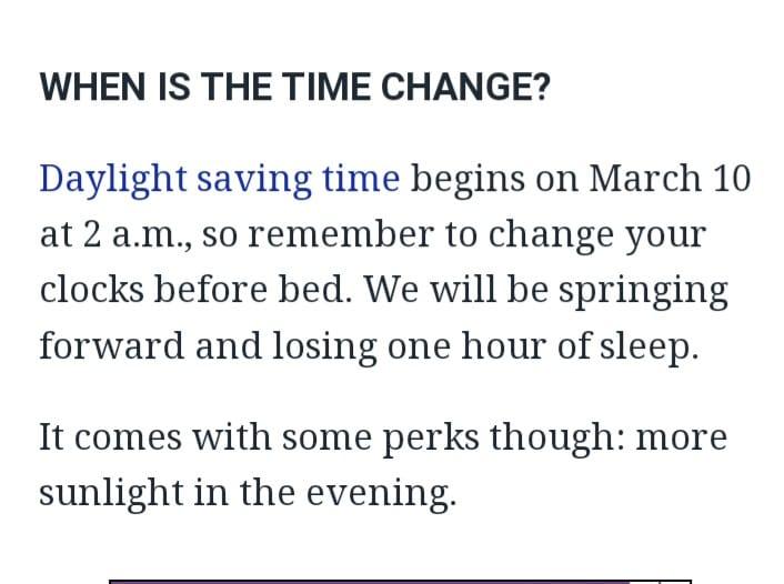 Daylight Saving Time reminder