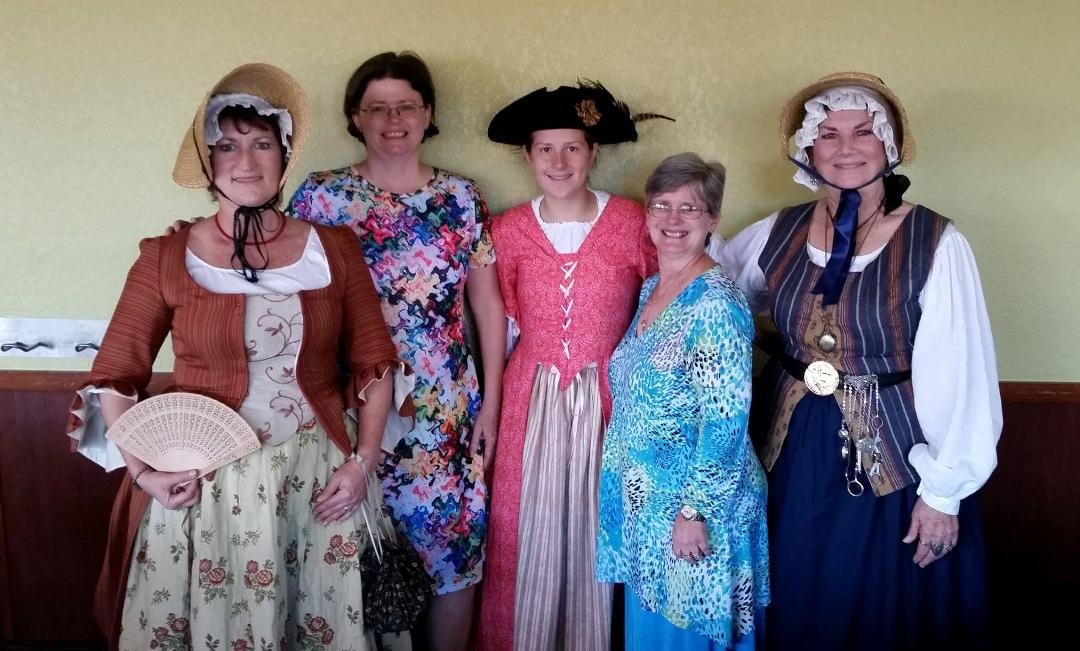 We had a good time this past week end attending the C.A.R. State Board Meeting on Saturday and participating in the Colonial Night Watch Parade that night.