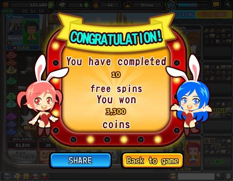 Beverly Gould played the "Wild West" Free spin and won 3,300 coins in Let's Vegas! Come to join now!