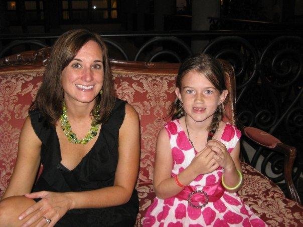Bride and flower girl