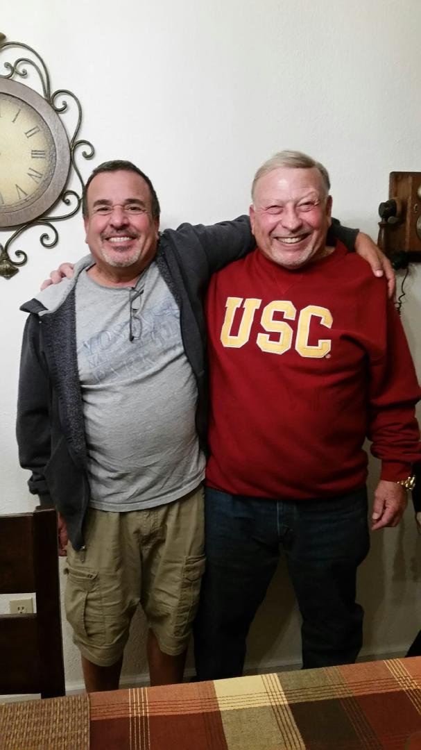 Enjoying a visit from my Cousin Joe.