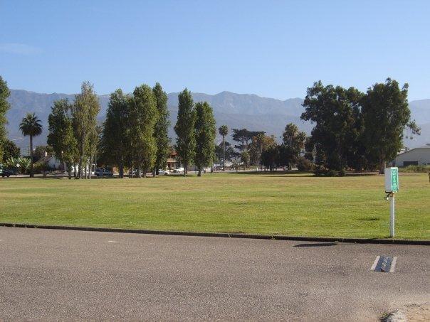 View of mountains from the park