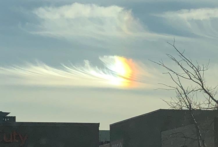 Sun dog- extra ordinary . January 2, 2024 approx 2:30pm, facing approximately SW, in northeast Calgary .