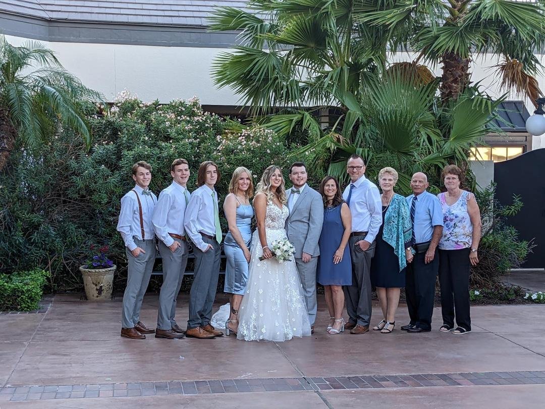 Our grandson and his new bride Sunday.