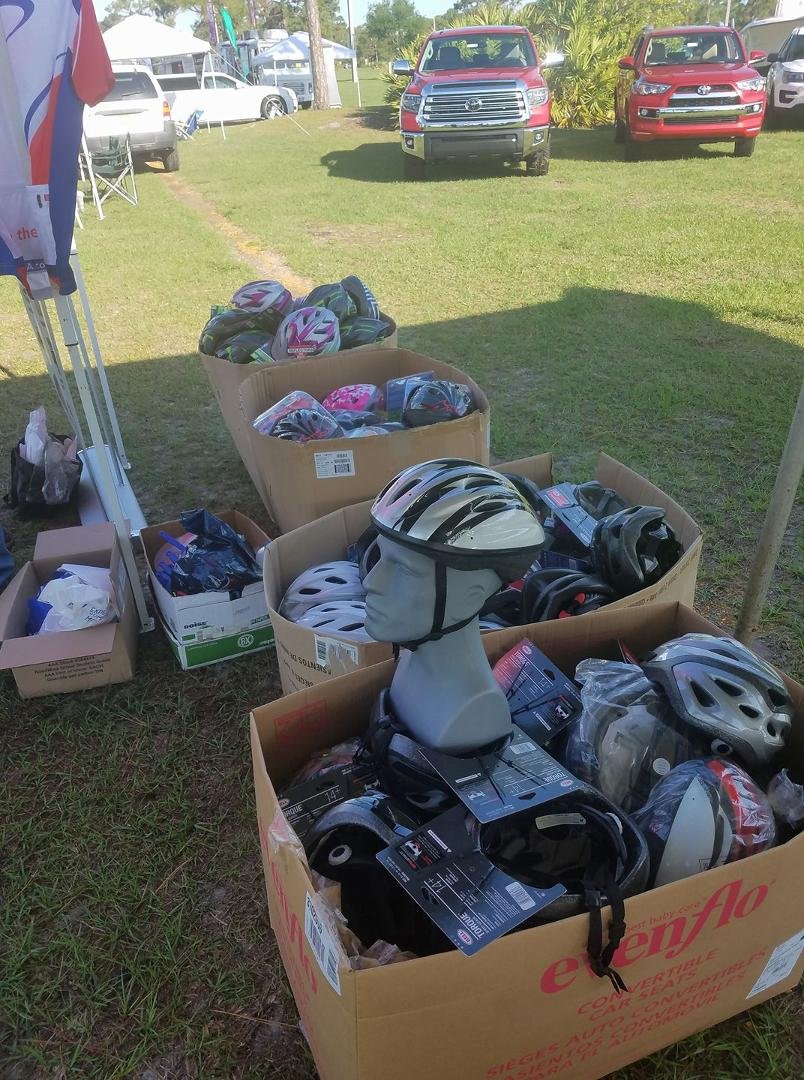kindness and caring about the community and our children. About 145 safety helmets given and fitted at St Lucie Safety Event today. #aaa #safekids