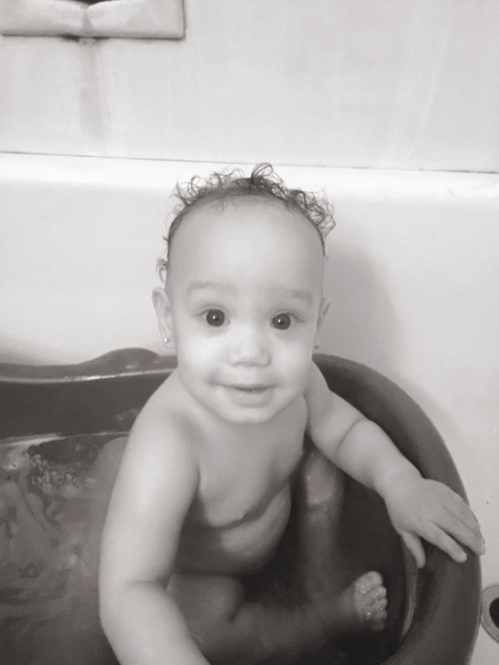 Grandpa gave me a bath ❤️❤️❤️