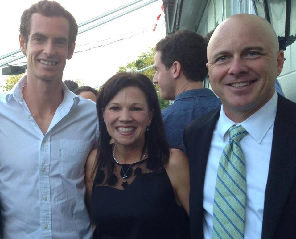 Proud father post. Way to go Shane - Shane Johnson, vice president & managing partner of MatchPoint Resorts (on the right), with wife Courtney and Andy Murray, professional tennis player