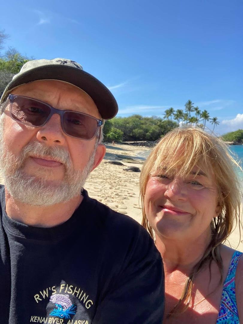 Walked in to a secluded beach and there were a couple of endangered Hawaiian Monk seals basking on the beach.