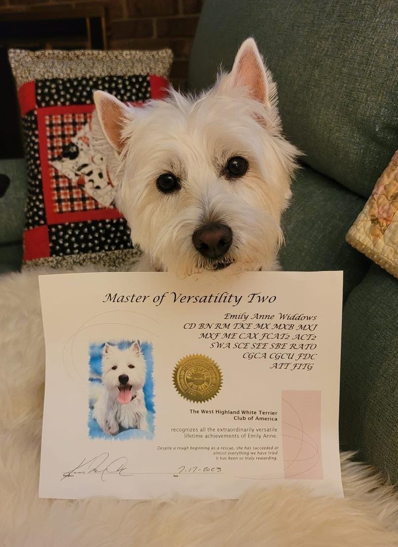 Emily with her Master of Versatility 2 award!