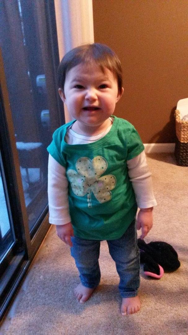 Same granddaughter excited about St. Patrick's day