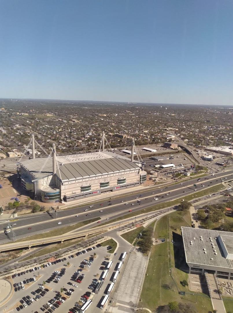 Picture of the Alamo Center taken from the
Town in San Antonio .