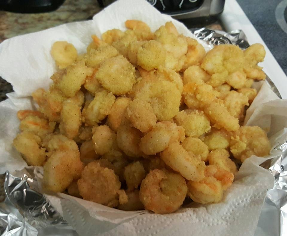 Fried gulf shrimp for dinner. Yum!
