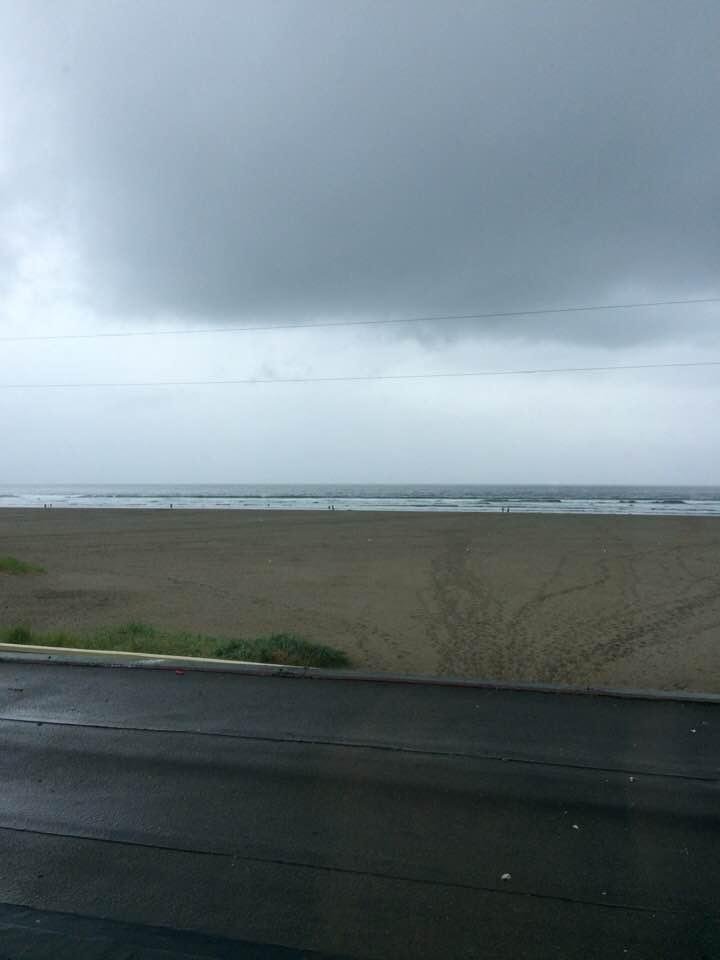 View from our room in sea side Oregon with the boys