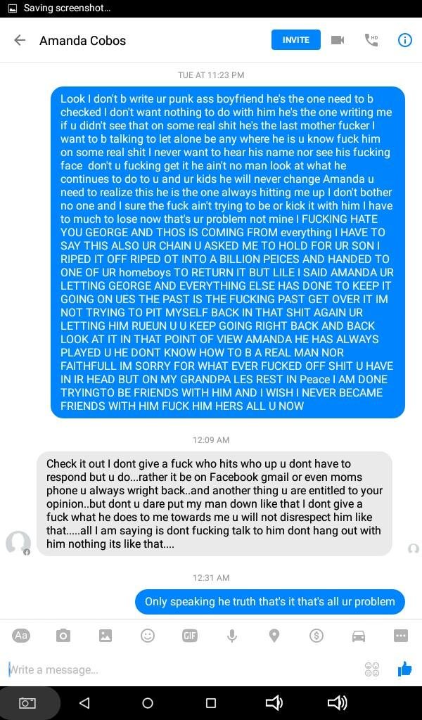 The blue is me and white is her yes I'm blasting ur BULLSHIT everywhere