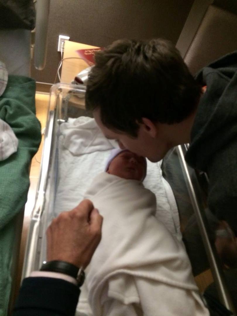 Enjoying our time with our new granddaughter.