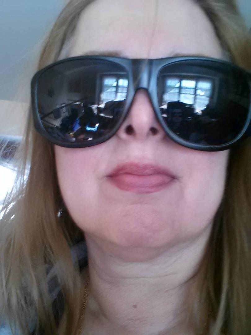Ready to go for a little drive after my clearance from doc yesterday 3 weeks post-op cornea surg. He gave me the glasses can't go out without them yet .