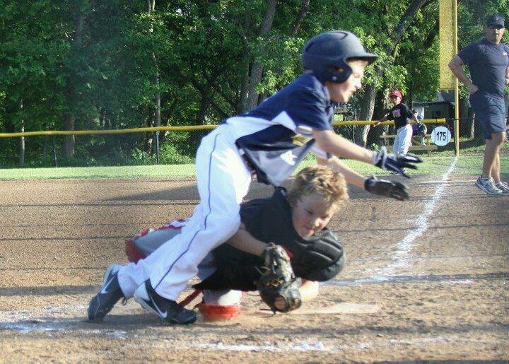 My gson, Keagan, guardin' da plate.