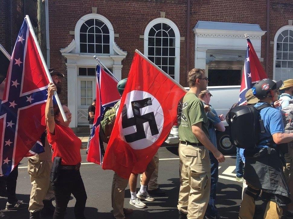 Over 140,000 Americans died fighting troops marching under the Confederate Battle Flag and over 110,000 Americans died saving the world from followers of the Swastika. Is it too much to expect our President to condemn, uneq