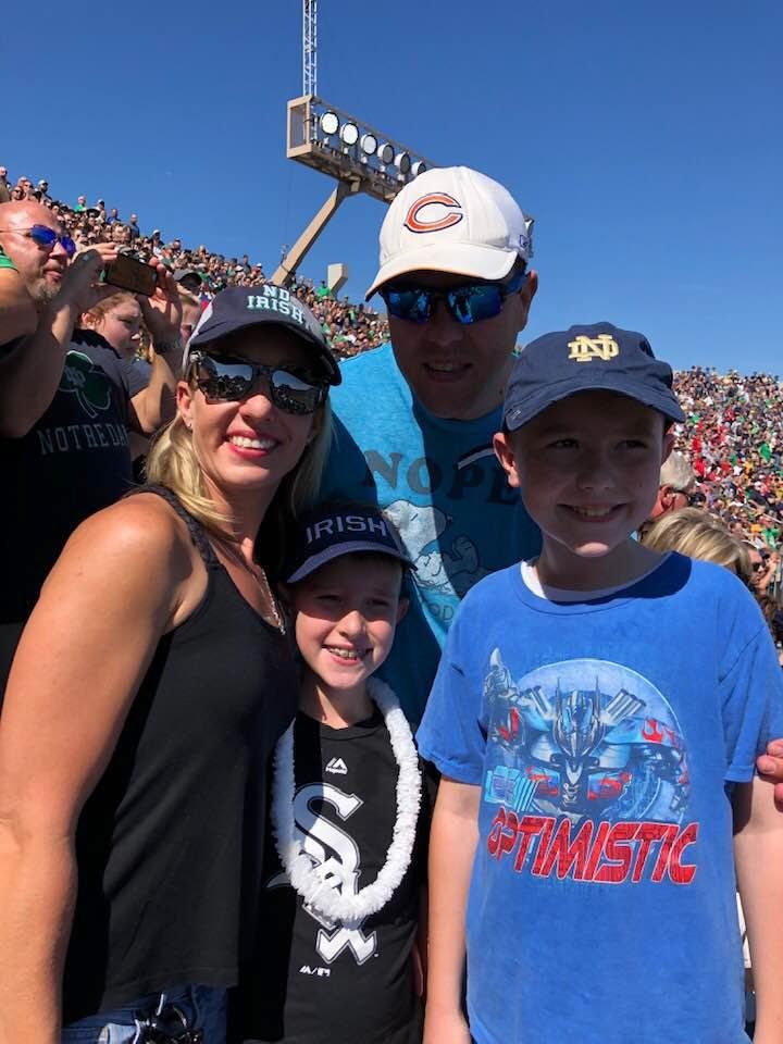 My niece Katie Matt Michael and Nathan at the Notre dame game