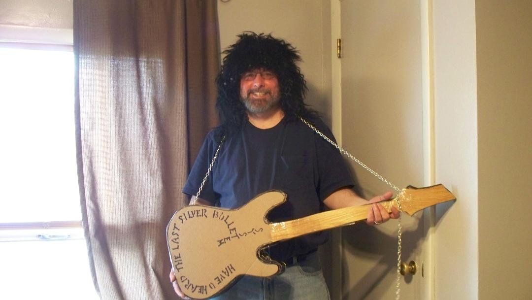 Happy Halloween. Today I played the part of Bob Seger. I had a blast, though it was a bit overwhelming at the service desk today, because it was empty your closet day today, so part of the costume had to come off, then ba