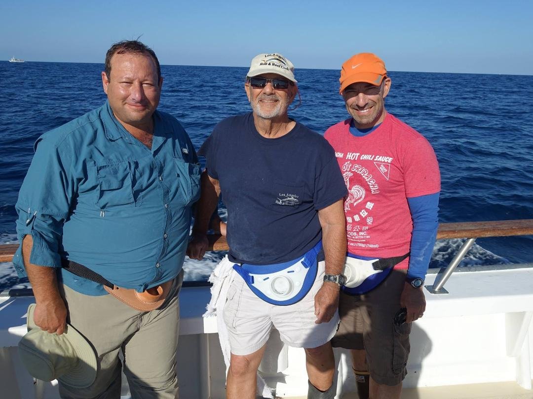 Fishing for Tuna off the coast of California with my former neighbors from Canoga Park Don and Steven Goldsobel. We caught a lot of tuna and had a great time.