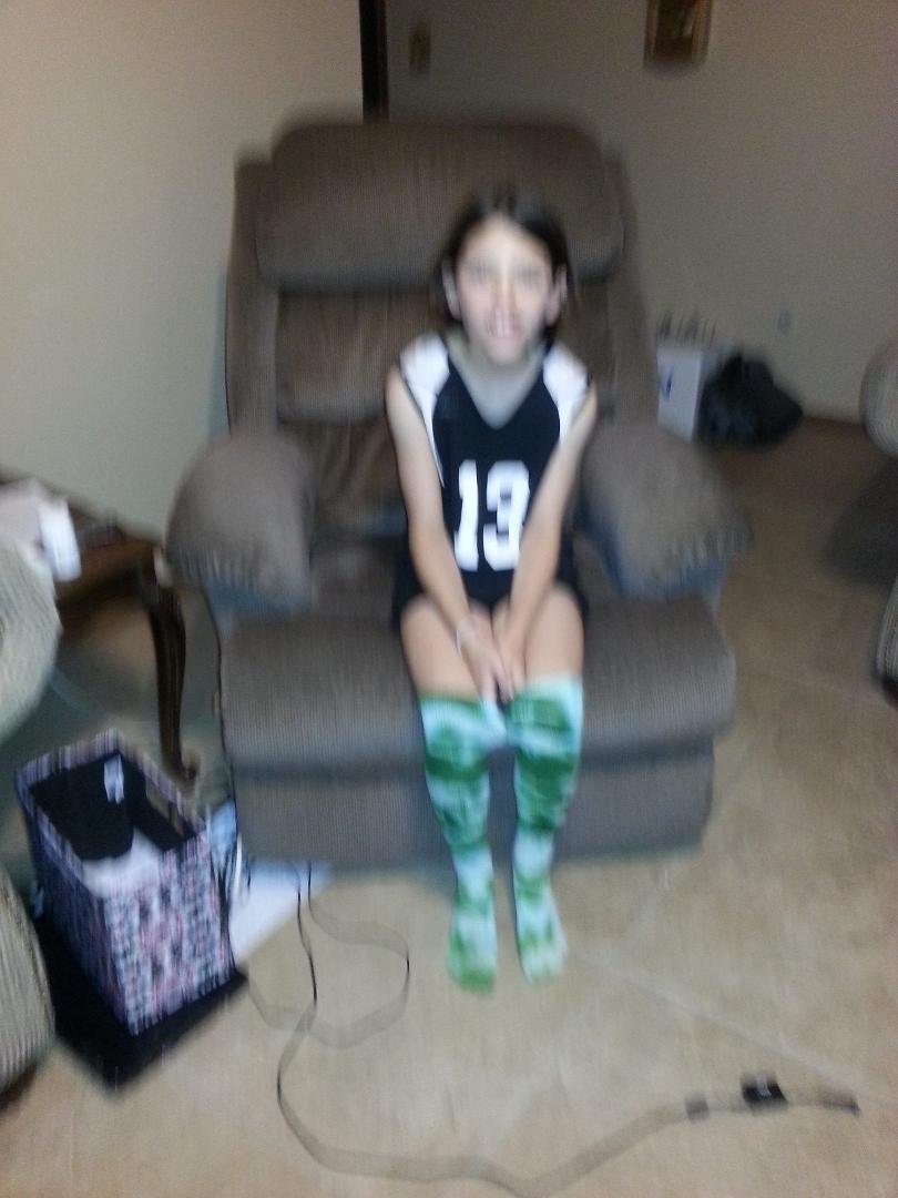 My daughter is ready for camp 6.5 hours early you think she loves volleyball or what but wait she dossnt have knee pads on yet.lol