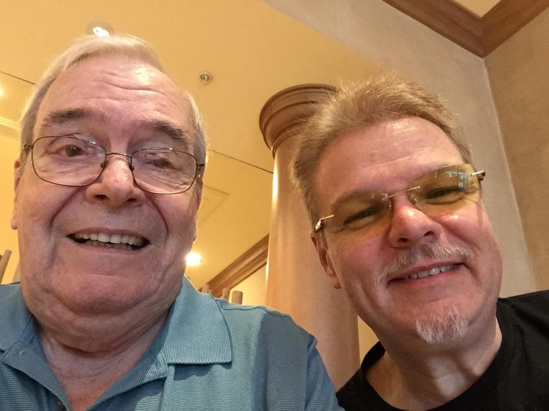 Having coffee with a Former Student, one of the best keyboardists ever. Tom from Spyro-Gyra