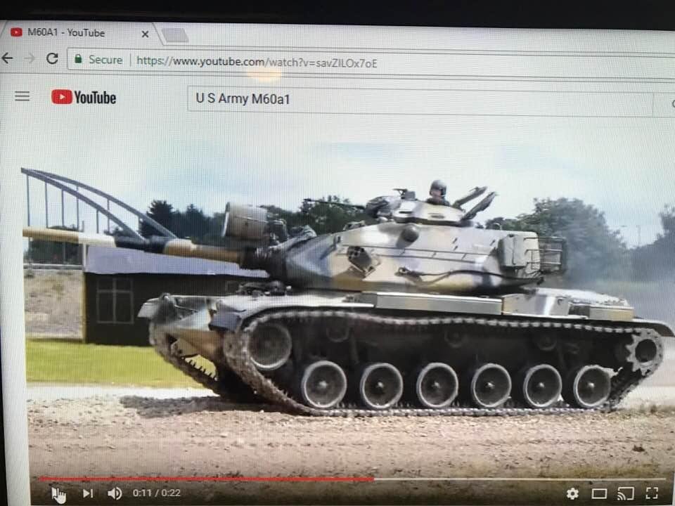M60A1 tank. I got a chance to drive one of these in Germany my second tour. Lots of fun and lots of power. Later we upgraded to M60A3, same tank just had improvements.