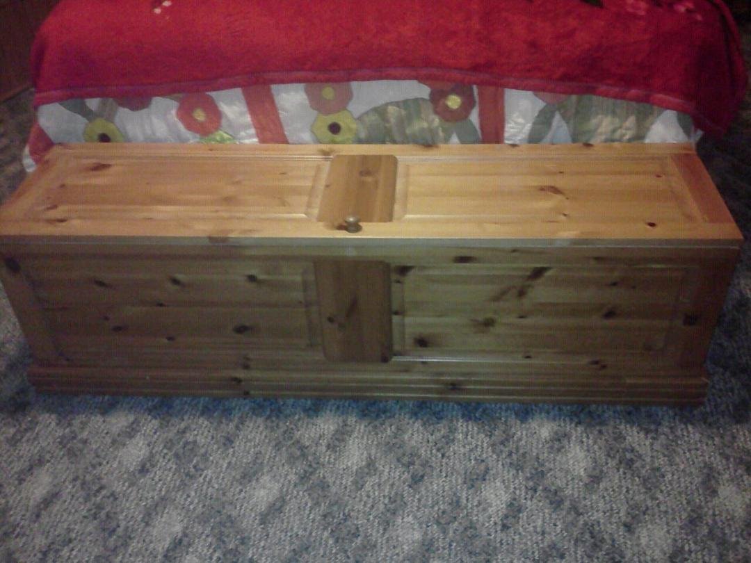 Serenity's hope chest that Terry built for her...now to figure out how to get it there!