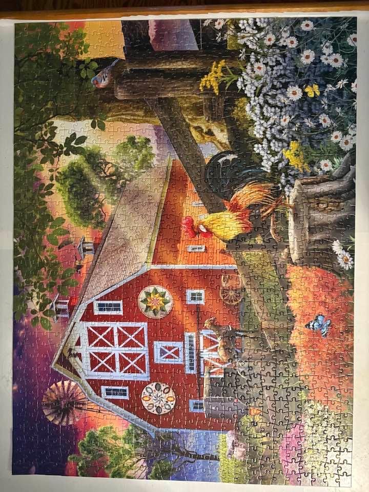 Finished puzzle. Margaret Grannis put some pieces in and so did Loretta Grannis