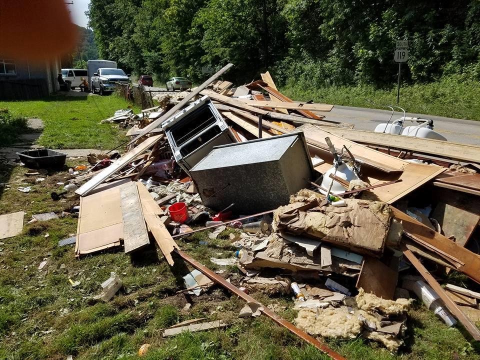 Debris pile WV.