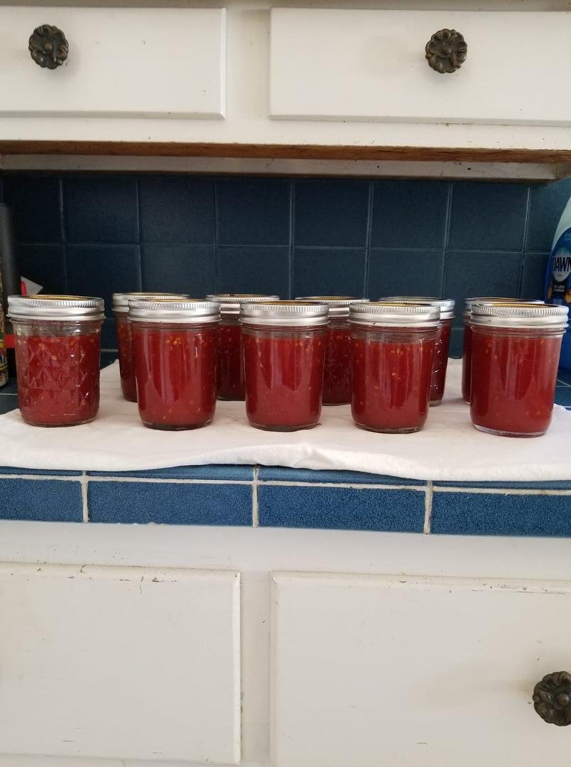 Red tomato preserves....been a long time since I made any. Lots of memories!