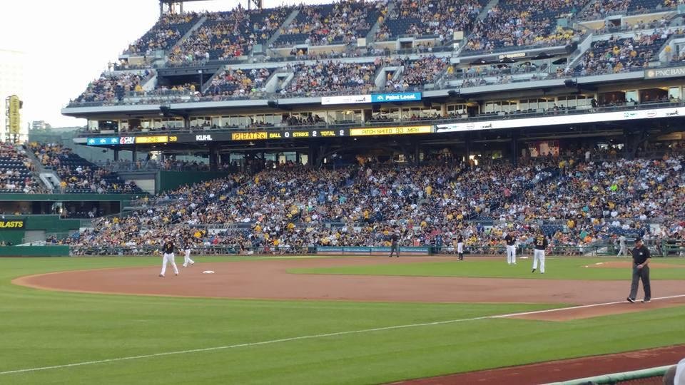 At the game at PNC Park with Diane Stepler, Dan McHugh, and Donna McHugh.