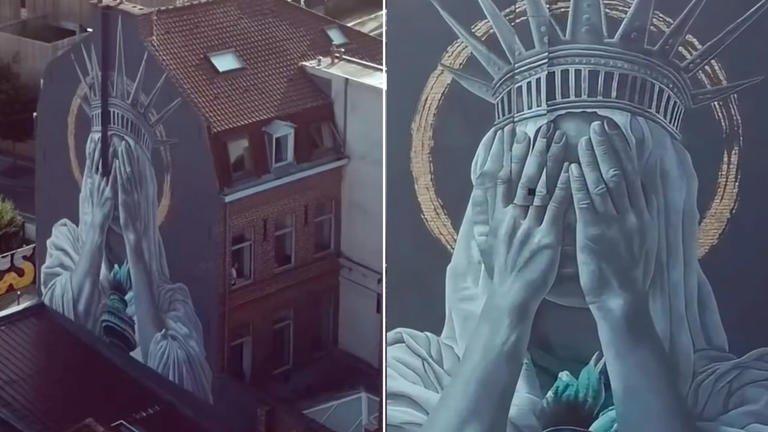 MAGA is angry about a mural that was unveiled on July 3rd, in Roubaix, France. The mural is a protest against the current U.S. immigration policies. Given the cruelty and gestapo like tactics being used, I can't disagree wi