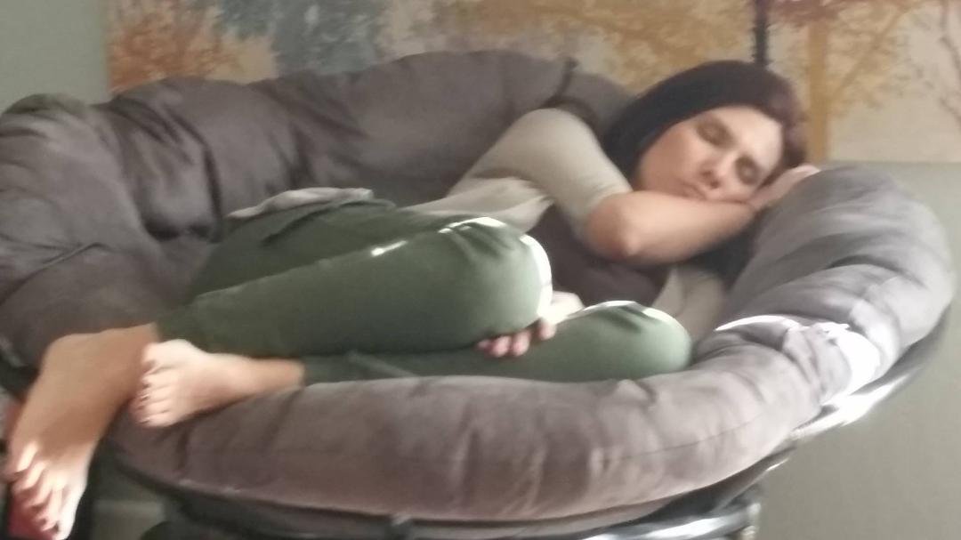 all tuckered out from a long day cooking on Thanks giving, my poor little mama