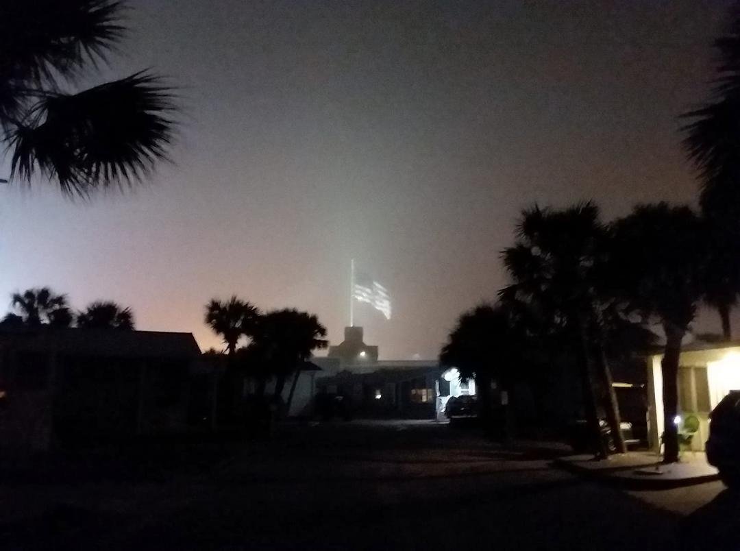 OLD GLORY celebrates it's President in the Florida evening mist