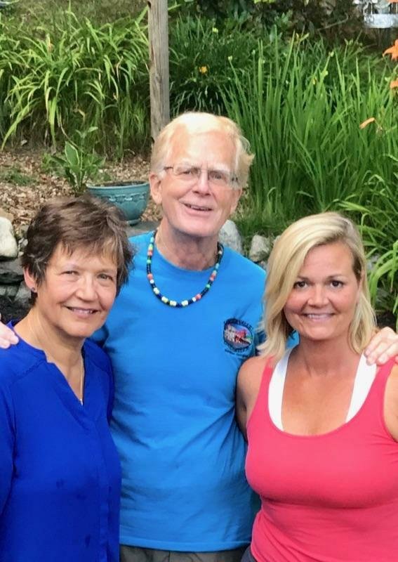 We had my daughter Rachel and Dave over tonight for dinner on the grill to celebrate her birthday. Fresh Scallops and swordfish from the market, rice pilaf, grilled veggies, wine (of course) and Boston Cream pie for desert.