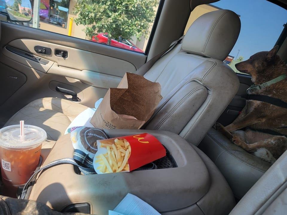 Wow, wow. Just got a surprise when they asked us that McDonalds, if we want to round up for Ronald McDonald house jokingly, I said, no, actually, I'd like to round it down for Red Dog productions, my charity. And she did.