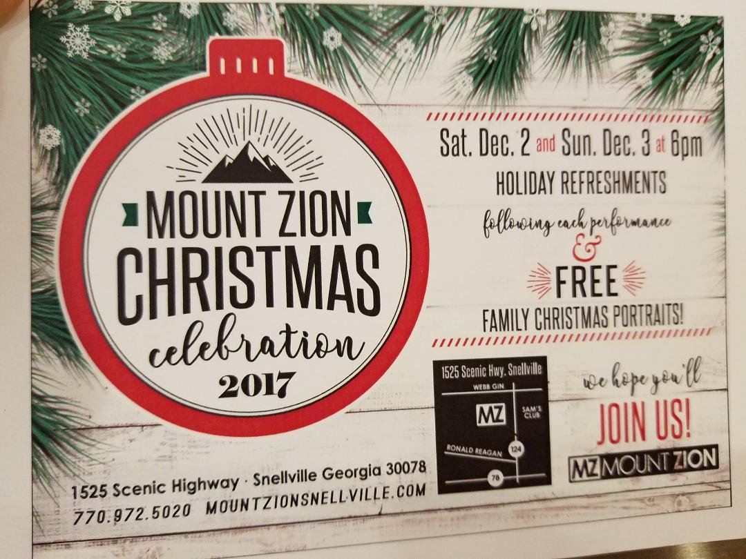 Our Christmas Program at Mount Zion Baptist Church in Snellville is this Saturday and Sunday at 6:00 p.m., and it is going to be great! We hope you will join us!